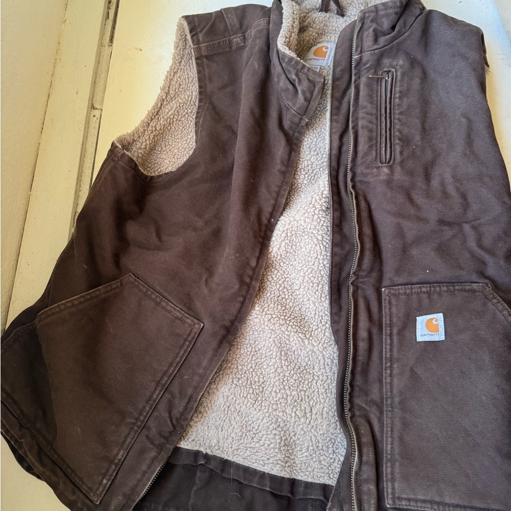 Carhartt Dark Brown Fleece-Lined Vest